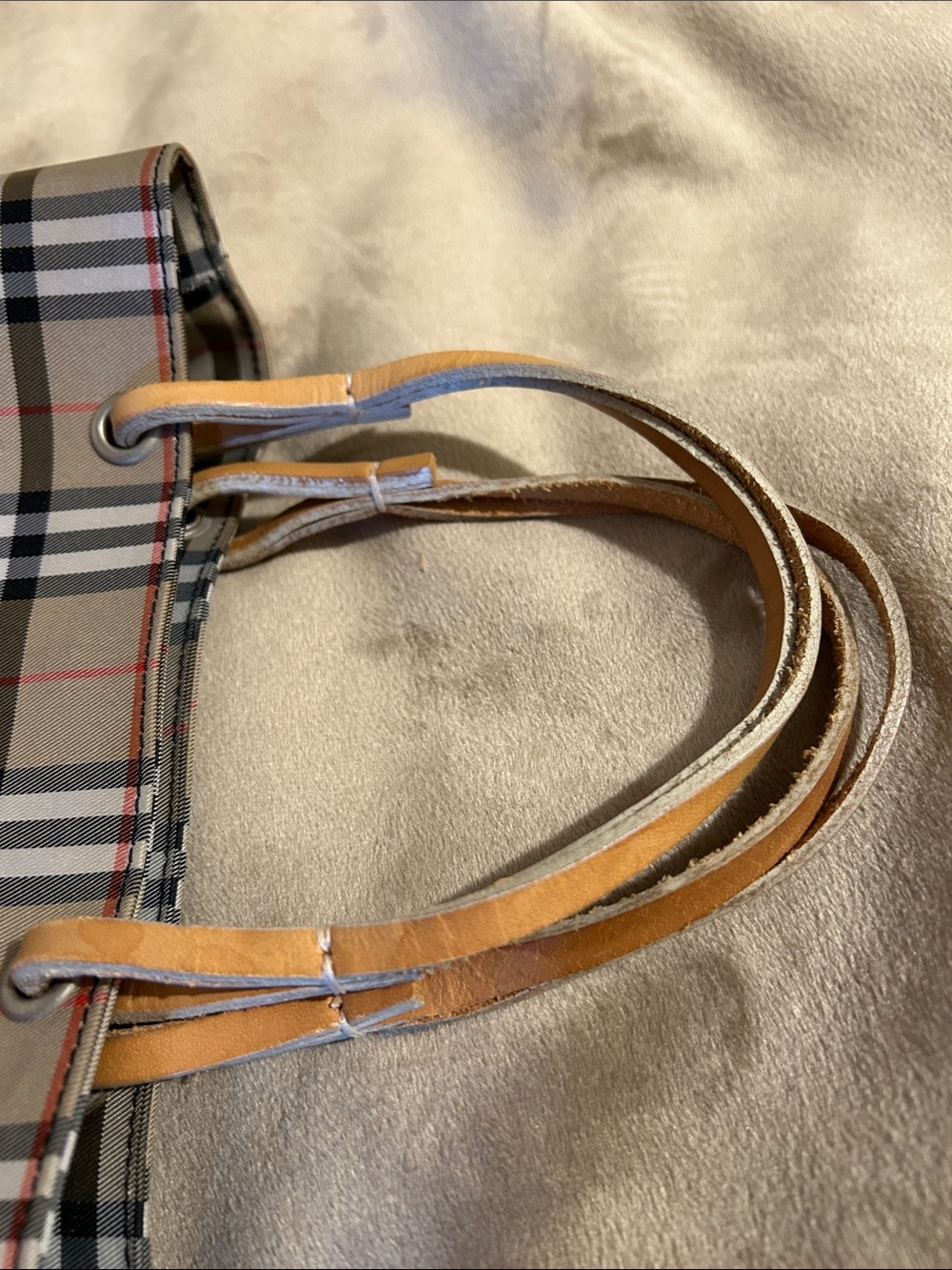 Burberry Tan Nova Check Tote Hand Bag - Picture 7 of 11